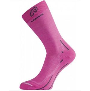 Trekingové merino ponožky Lasting Whi 408 růžová M (38-41)